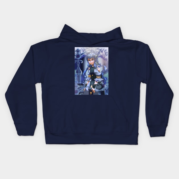 Blue Water Princess Kids Hoodie by Dearly Mu